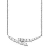 14k White Gold 3 carat Lab Grown Diamond VS/SI+ G+ Complete 18 inch Fashion Bar Necklace